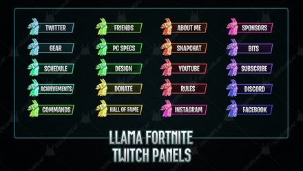 ✅ LLAMA FORTNITE - TWITCH PANELS