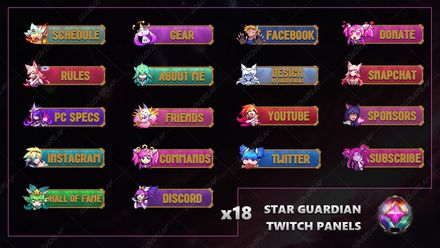 ✅ STAR GUARDIAN - TWITCH PANELS