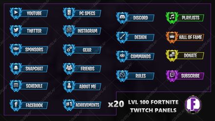 ✅  LVL 100 FORTNITE - TWITCH PANELS