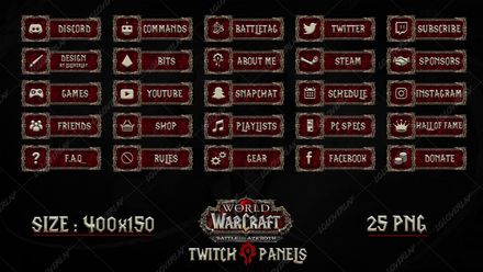  ✅[HORDE]  WOW : BATTLE FOR AZEROTH - TWITCH PANELS