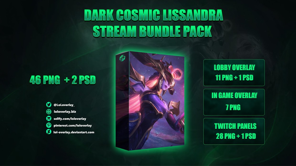 💫DARK COSMIC LISSANDRA - STREAM BUNDLE [46 PNG + 2 PSD]
