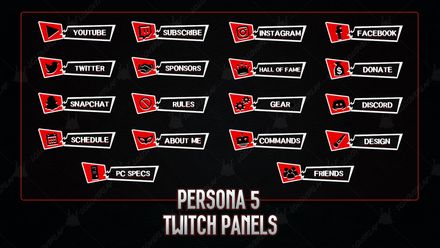 ✅  PERSONA 5 - TWITCH PANELS 