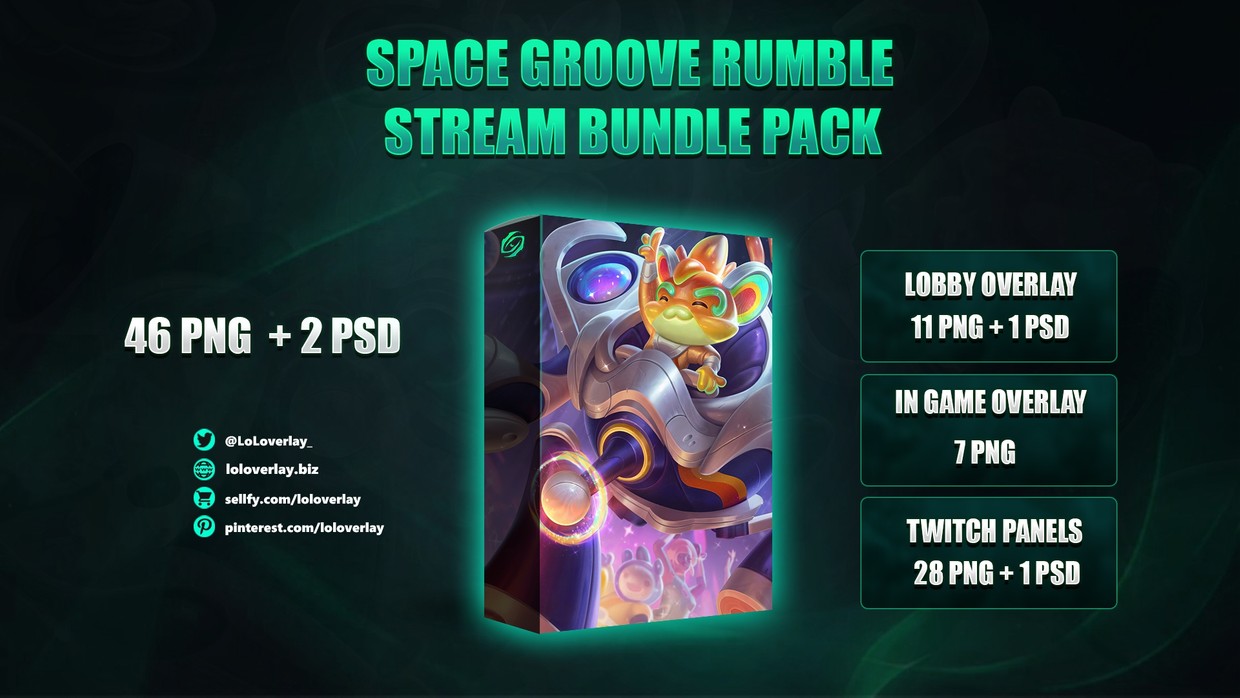 🌠🔥 SPACE GROOVE RUMBLE - STREAM BUNDLE [46 PNG + 2 PSD]