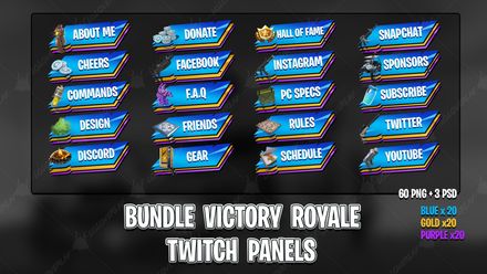 ✅[BUNDLE] VICTORY ROYALE 2018 - TWITCH PANELS