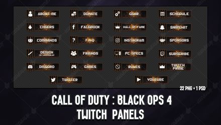 ✅ CALL OF DUTY : BLACK OPS 4 - TWITCH PANELS