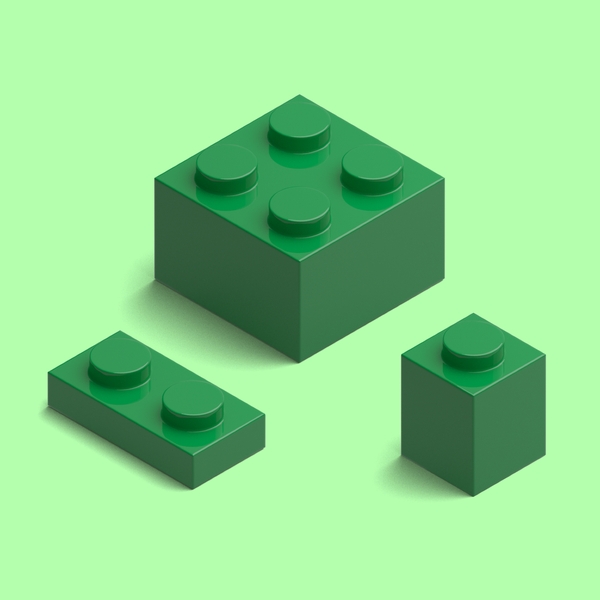 Tan Isometric Building Blocks Hires