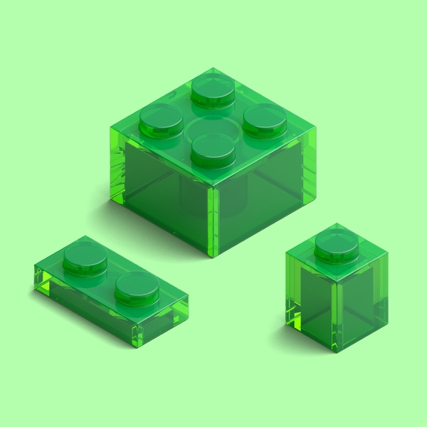 Tan Isometric Building Blocks Hires