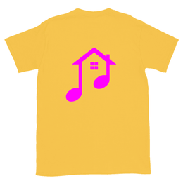 I 🖤 HOUSE MUSIC Unisex Tee [ECHO], pink logo