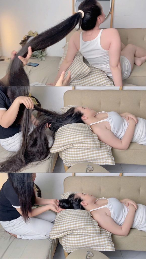 Hosanna plays with Selia&#x27;s hair – Relaxing scalp massage &amp; hair play
