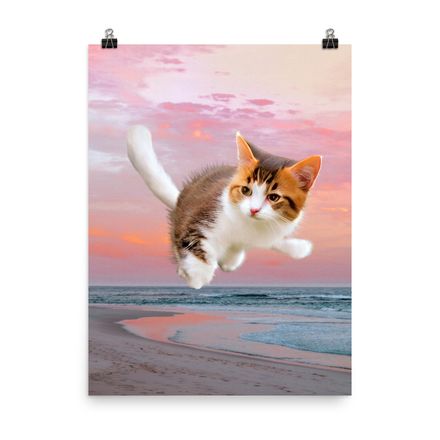 Cute &amp; Adorable Cat Wall Art Poster – 18&quot;x24&quot;, 400dpi, Museum-Quality Enhanced Matte Paper – C1109