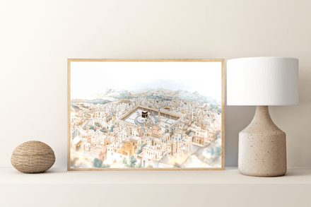 Vintage Makkah 1845: Recreated and Styled Digital Art Poster at 300 dpi - Style 014 (Set of 3 sizes)