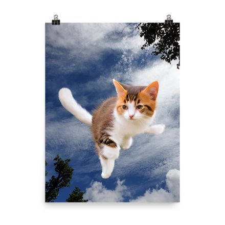 Cute &amp; Adorable Cat Wall Art Poster – 18&quot;x24&quot;, 400dpi, Museum-Quality Enhanced Matte Paper – C1103