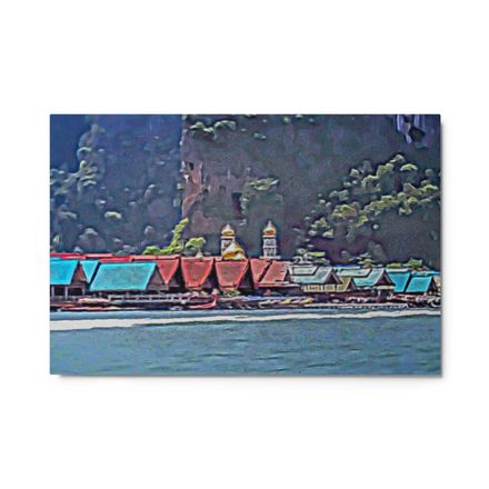 Koh Panyee Serenity Glossy Metal Print – 36&quot;x24&quot;- 10&quot;x8&quot; | 1050dpi | Aluminum Surface – PS217