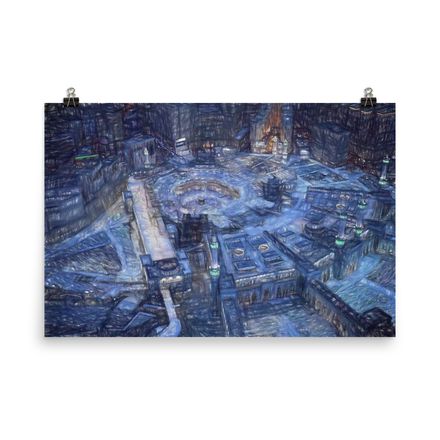 Al-Haram at Night Enhanced Matte Poster – 36&quot;x24&quot; | 300dpi | Museum-Quality Paper – MN202