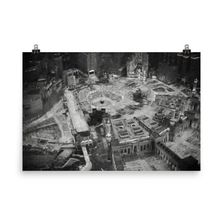 Al-Haram at Night Enhanced Matte Poster – 36&quot;x24&quot; | 300dpi | Museum-Quality Paper – MN207