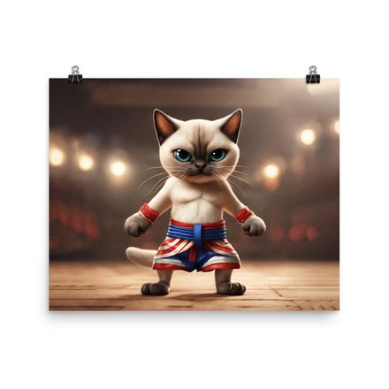 Exclusive Muay Thai Mastering Cat Poster – 20&quot;x16&quot; | 450dpi | Museum-Quality Matte Paper – MT1004