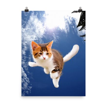 Cute &amp; Adorable Cat Wall Art Poster – 18&quot;x24&quot;, 400dpi, Museum-Quality Enhanced Matte Paper – C1101