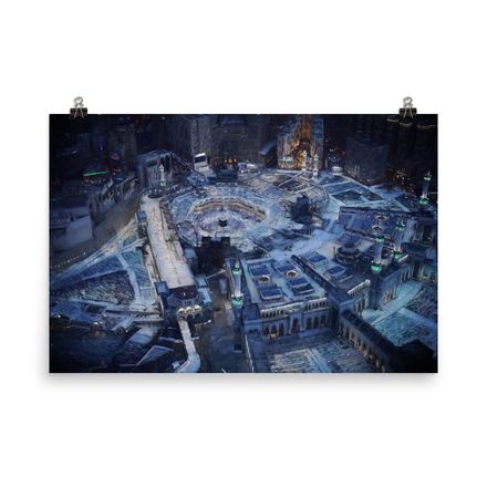 Al-Haram at Night Enhanced Matte Poster – 36&quot;x24&quot; | 300dpi | Museum-Quality Paper – MN213