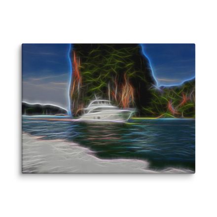 Serene Yacht Sailing in Pang-Nga Canvas Print – 24&quot;x18&quot; | 400dpi | Hand-Stretched – PS103