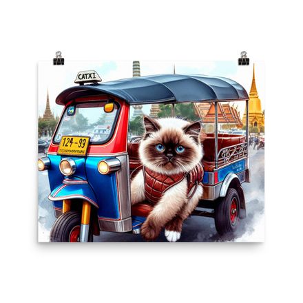 Meow Thai on Tour by Tuk Tuk Limited Edition Poster - 20&quot;x16&quot;, Museum-Quality Matte Paper - CT101