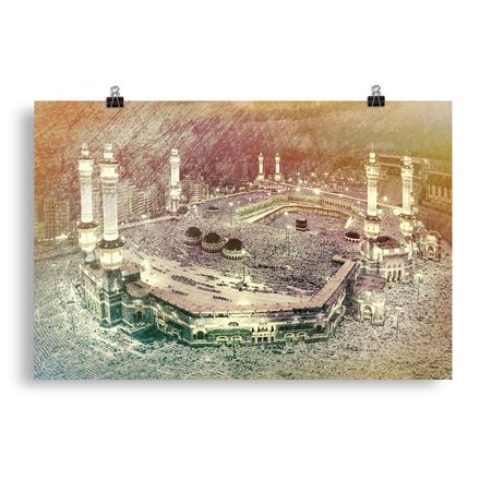 Al-Haram of Makkah Enhanced Matte Poster #HM106 - 30&quot;x20&quot;, High-res 300dpi, Museum-Quality Paper