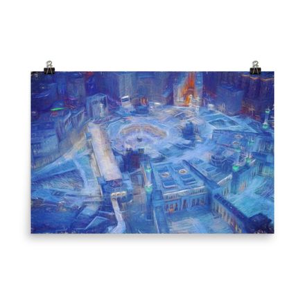 Al-Haram at Night Enhanced Matte Poster – 36&quot;x24&quot; | 300dpi | Museum-Quality Paper – MN216