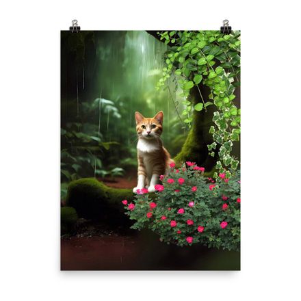 Alone in Jungle Cat Wall Art Poster – 18&quot;x24&quot;, 400dpi, Museum-Quality Paper – Limited Edition AC404