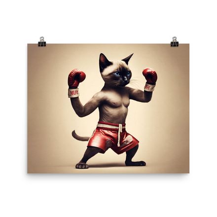 Exclusive Muay Thai Mastering Cat Poster – 20&quot;x16&quot; | 450dpi | Museum-Quality Matte Paper – MT1005