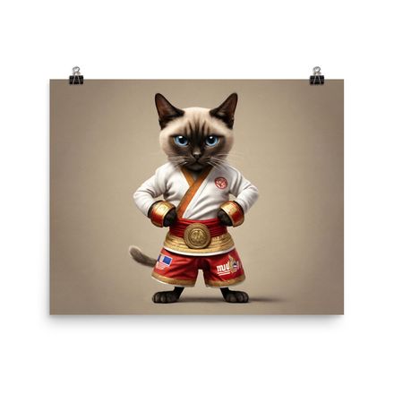 Exclusive Muay Thai Mastering Cat Poster – 20&quot;x16&quot; | 450dpi | Museum-Quality Matte Paper – MT1002