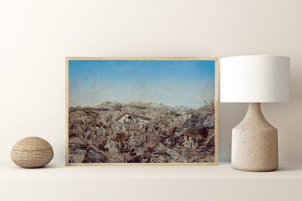 Vintage Makkah 1845: Recreated and Styled Digital Art Poster at 300 dpi - Style 030 (Set of 3 sizes)