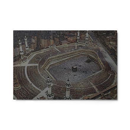 Al-Haram of Makkah Hajj Glossy Metal Print – High-Resolution Aluminum Art (36&quot;x24&quot; | 10&quot;x8&quot;) – HJ317