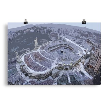 Makkah Bird’s-eye View Matte Poster – 30&quot;x20&quot; High-res Museum-Quality Paper – MM106