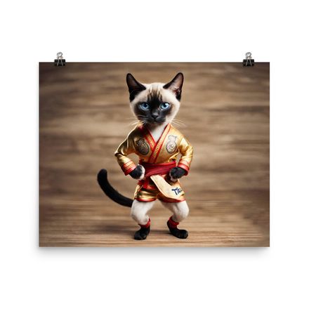 Exclusive Muay Thai Mastering Cat Poster – 20&quot;x16&quot; | 450dpi | Museum-Quality Matte Paper – MT1008