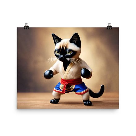 Exclusive Muay Thai Mastering Cat Poster – 20&quot;x16&quot; | 450dpi | Museum-Quality Matte Paper – MT1006