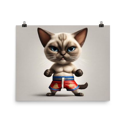 Exclusive Muay Thai Mastering Cat Poster – 20&quot;x16&quot; | 450dpi | Museum-Quality Matte Paper – MT1003