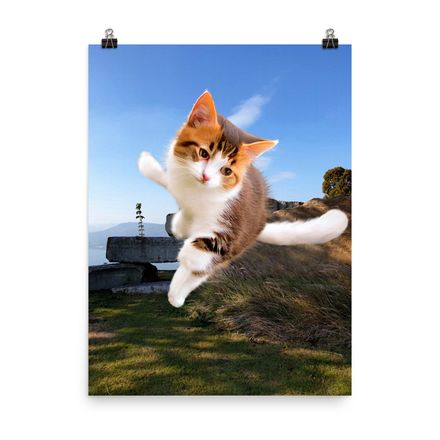 Cute &amp; Adorable Cat Wall Art Poster – 18&quot;x24&quot;, 400dpi, Museum-Quality Enhanced Matte Paper – C1106