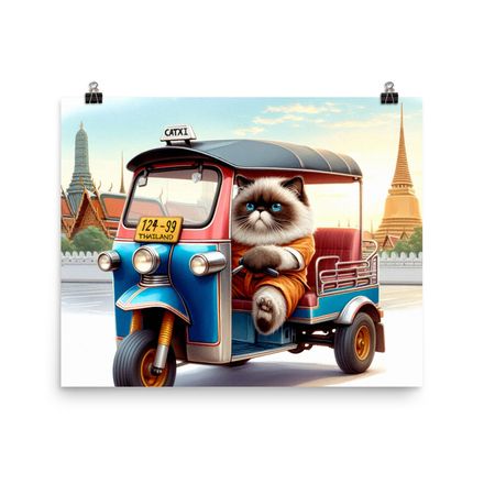 Meow Thai on Tour by Tuk Tuk Poster – Limited Edition, 20&quot;x16&quot;, Museum-Quality Matte Paper - CT105