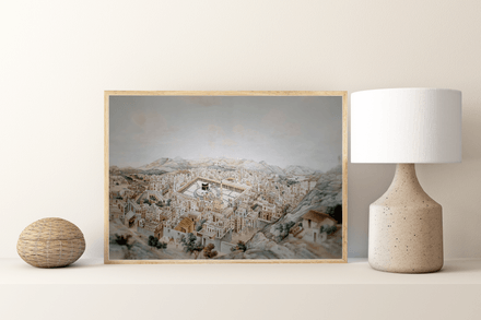 Vintage Makkah 1845: Recreated and Styled Digital Art Poster at 300 dpi - Style 034 (Set of 3 sizes)