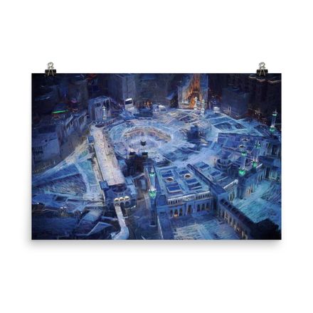 Al-Haram at Night Enhanced Matte Poster – 36&quot;x24&quot; | 300dpi | Museum-Quality Paper – MN204