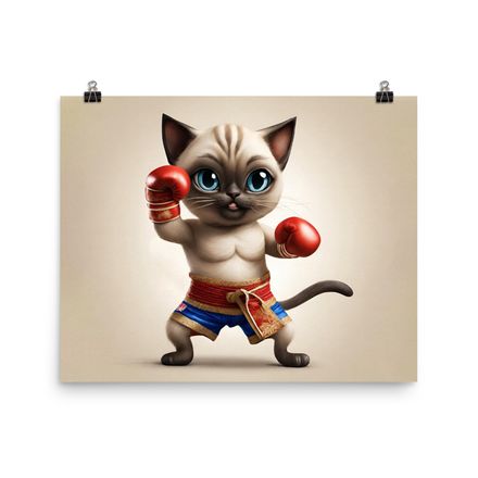 Exclusive Muay Thai Mastering Cat Poster – 20&quot;x16&quot; | 450dpi | Museum-Quality Matte Paper – MT1001