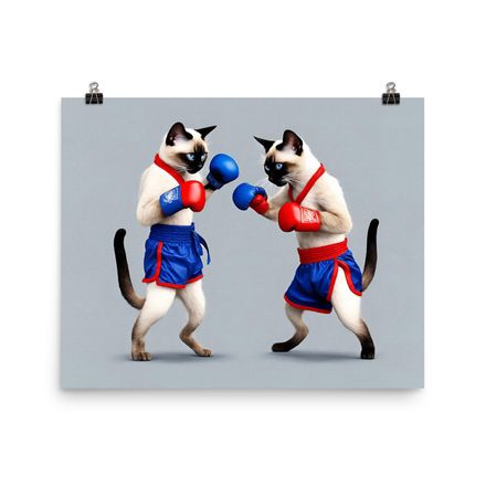 Exclusive Muay Thai Fighting Cats Poster - 20&quot;x16&quot;, 450dpi, Museum-Quality Matte Paper – MT1238