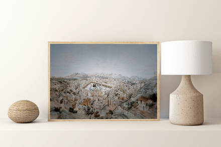 Vintage Makkah 1845: Recreated and Styled Digital Art Poster at 300 dpi - Style 032 (Set of 3 sizes)