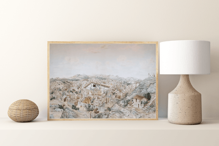 Vintage Makkah 1845: Recreated and Styled Digital Art Poster at 300 dpi - Style 018 (Set of 3 sizes)