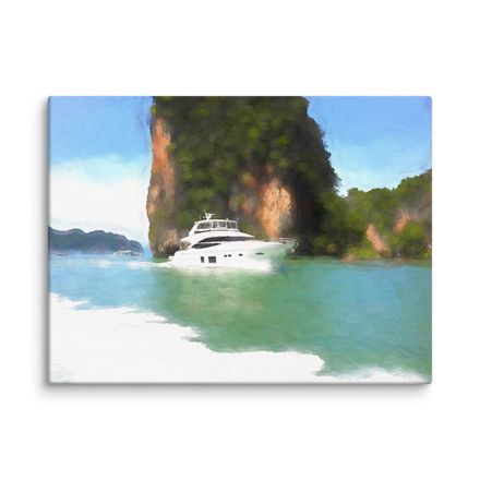 Serene Yacht Sailing in Pang-Nga Canvas Print – 24&quot;x18&quot; | 400dpi | Hand-Stretched – PS142