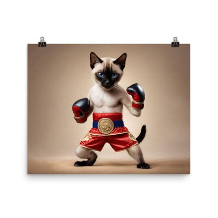 Exclusive Muay Thai Mastering Cat Poster – 20&quot;x16&quot; | 450dpi | Museum-Quality Matte Paper – MT1007