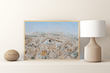 Vintage Makkah 1845: Recreated and Styled Digital Art Poster at 300 dpi - Style 015 (Set of 3 sizes)