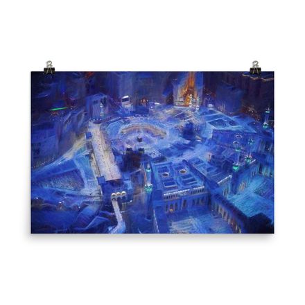 Al-Haram at Night Enhanced Matte Poster – 36&quot;x24&quot; | 300dpi | Museum-Quality Paper – MN209