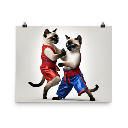 Exclusive Muay Thai Fighting Cats Poster – 20&quot;x16&quot; | 450dpi | Museum-Quality Matte Paper – MT1237