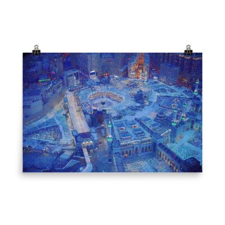 Al-Haram at Night Enhanced Matte Poster – 36&quot;x24&quot; | 300dpi | Museum-Quality Paper – MN214