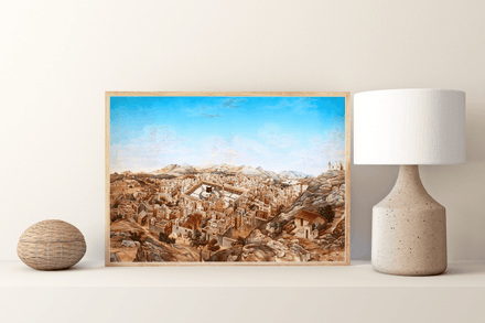 Vintage Makkah 1845: Recreated and Styled Digital Art Poster at 300 dpi - Style 019 (Set of 3 sizes)